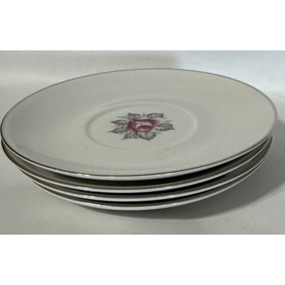 Royal Jackson - Parisienne Normandy Rose - 6" Saucer Plate - Set of 4 plates - Picture 10 of 11